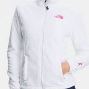 The North Face Women's White Jacket Breast Cancer Pink Ribbon XL- Exc condition